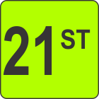 Twenty First (21st) Fluorescent Circle or Square Labels